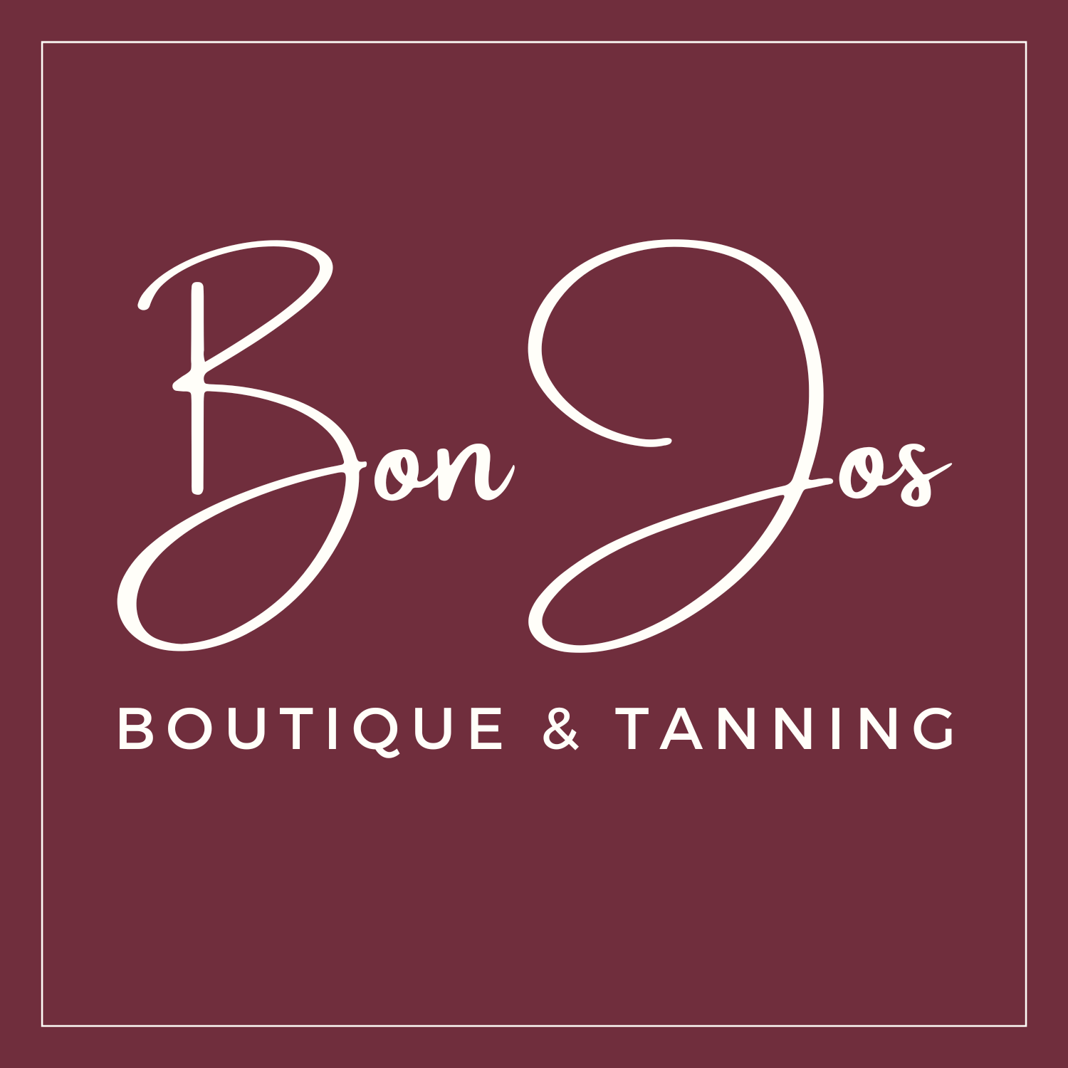 Bon Jos Logo Maroon Square (1500 × 1500 px)