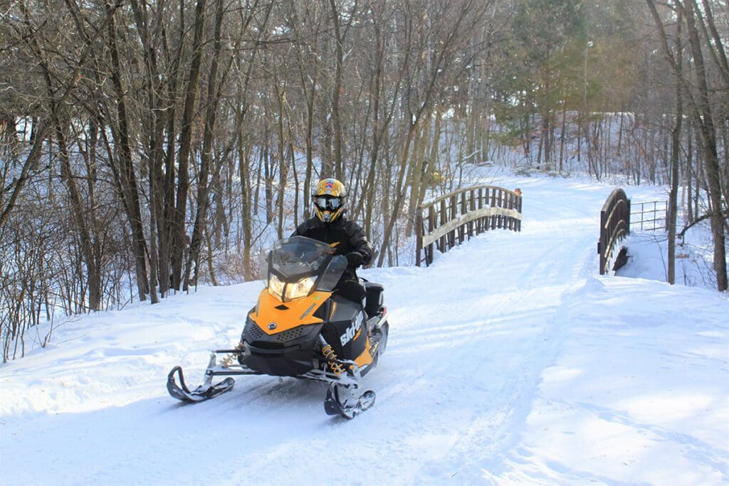 Snowmobiling Spruce Hill Park bridge JB3BTG3 JB3BTG3