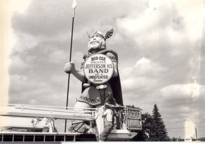 A special salute to the Jefferson High School Band. Photo courtesy of Douglas County Historical Society.