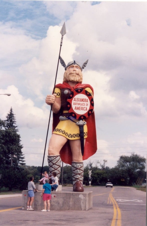 New coats of paint were applied in 1985 and again in 1991. His beard was changed from gray to brown. Photo courtesy of Douglas County Historical Society.