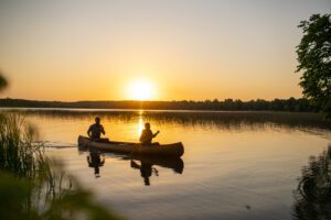 Canoe paddling sunset 3