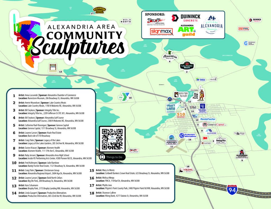 Alexandria Community Sculpture Map letter
